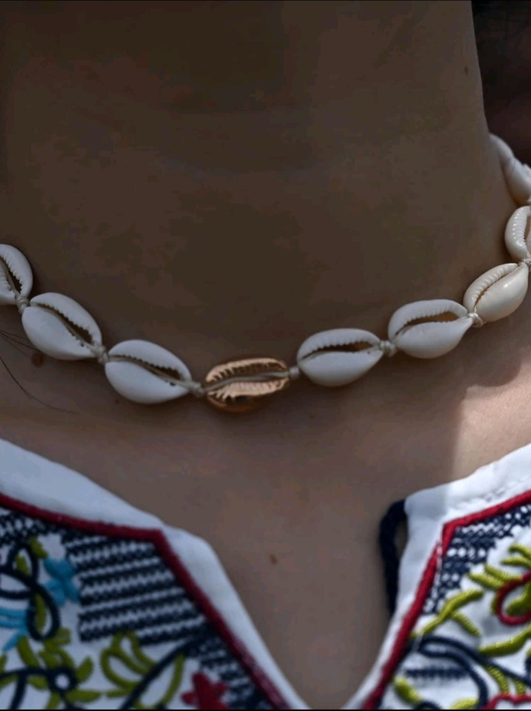 Juego de collar y pulsera bohemio concha de caracoles