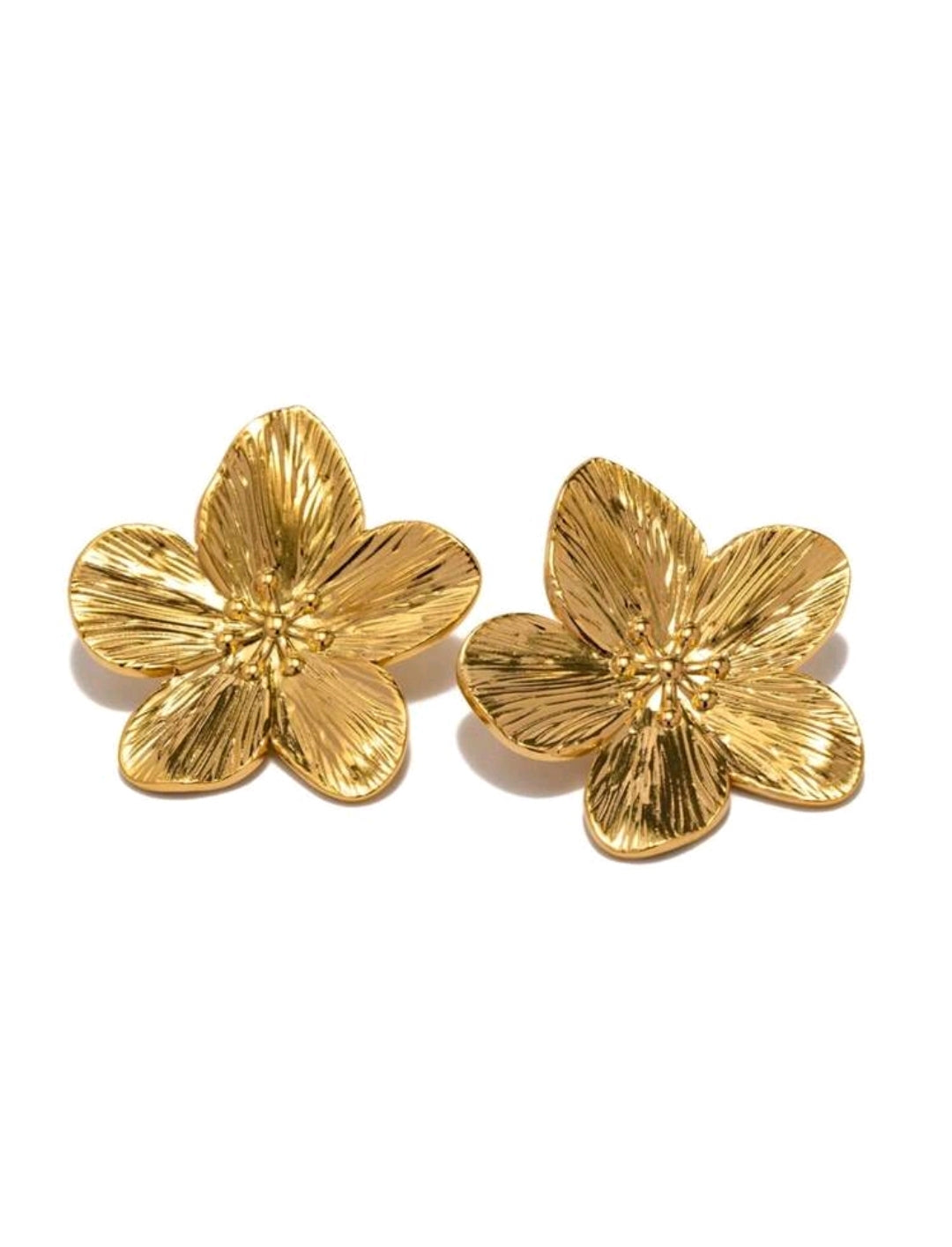 Pendientes dorados diseño de flor