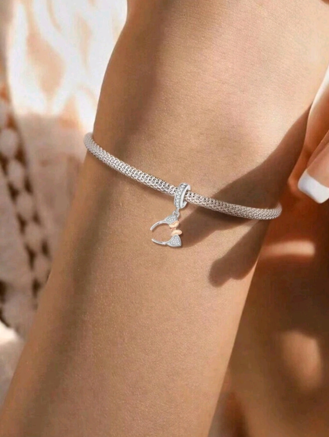 Charm Plata de ley 925 diadema orejas de minnie mouse