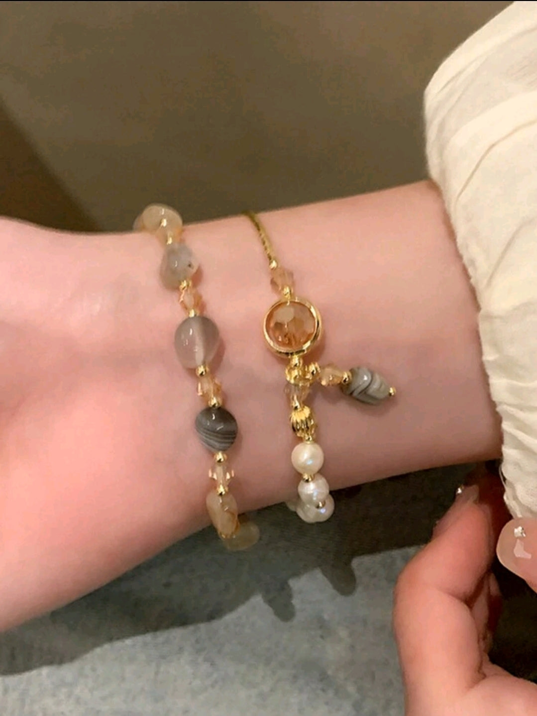 Pulsera doble capa con piedras
