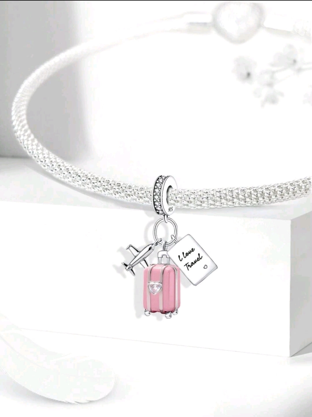 Charm Plata 925 diseño viajero