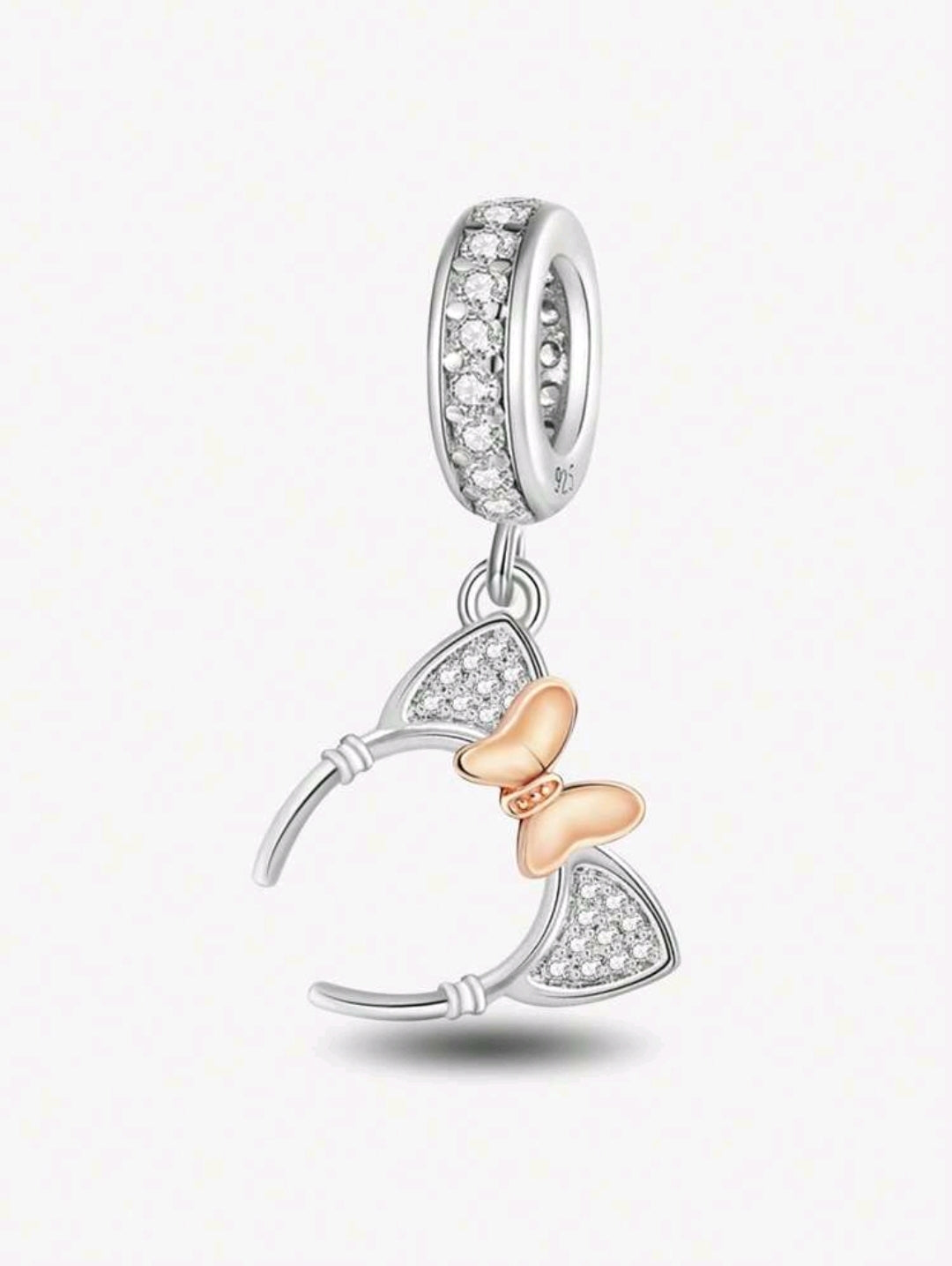 Charm Plata de ley 925 diadema orejas de minnie mouse