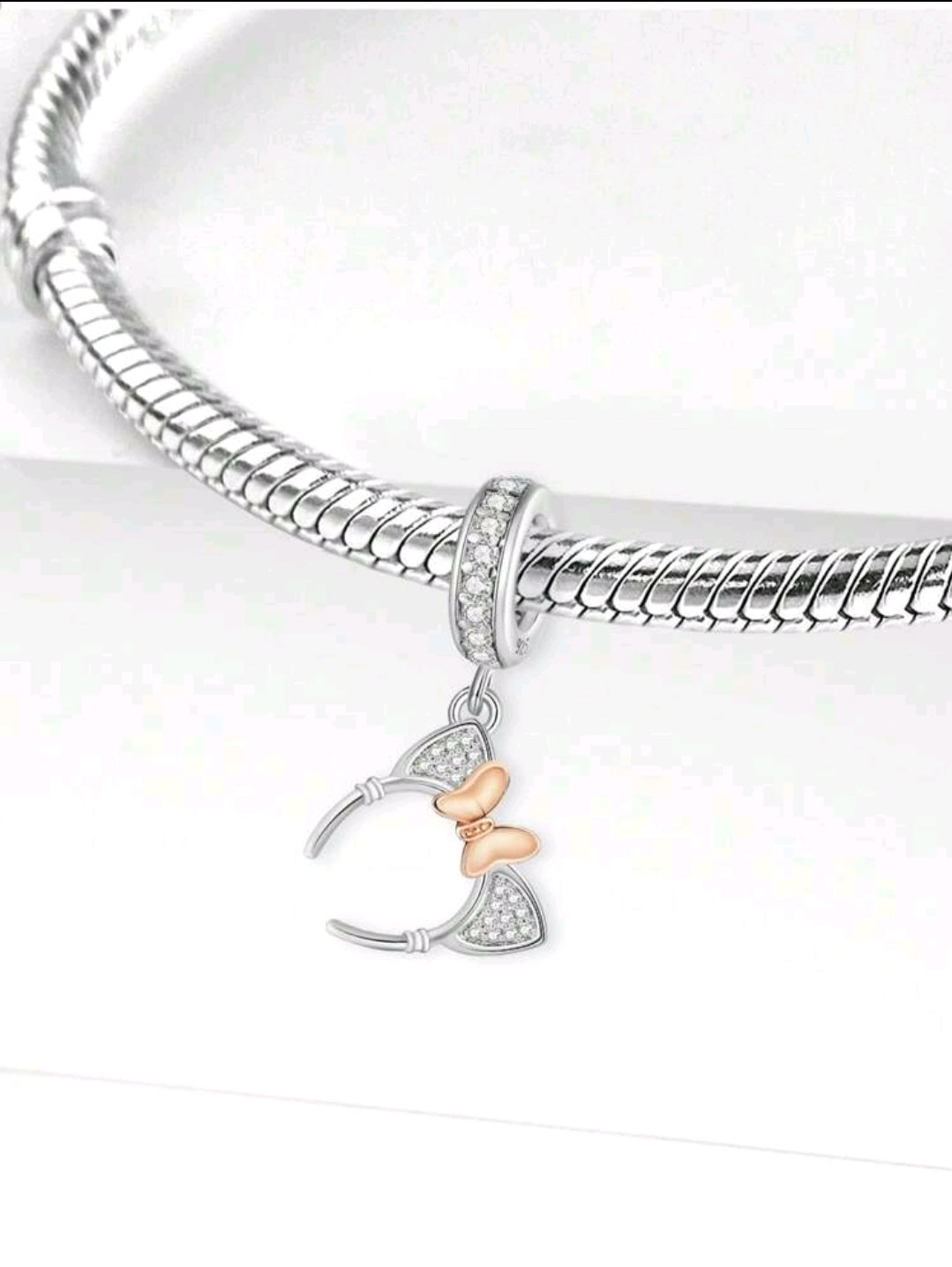 Charm Plata de ley 925 diadema orejas de minnie mouse