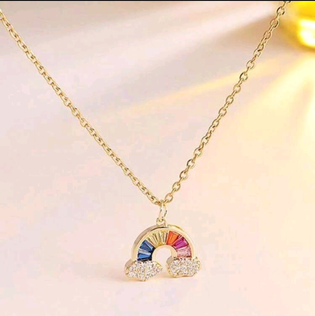 Collar con dije de arcoiris. Acero Inoxidable