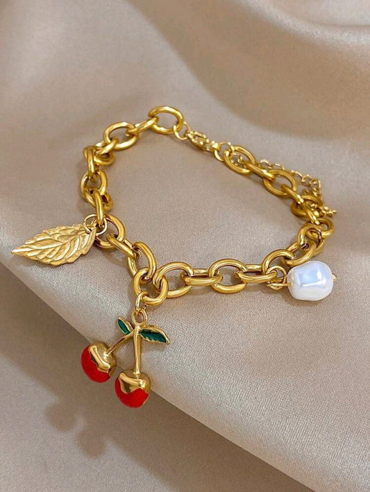 Pulsera diseño de cerezas 🍒