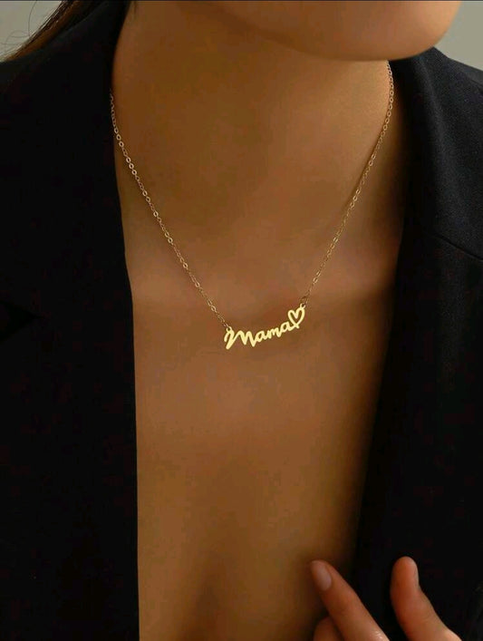 Collar dorado diseño de mamá
