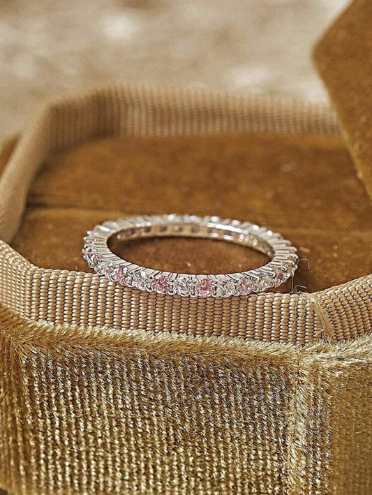 Anillo Plata de ley 925 con micro diamantes (Size 8)