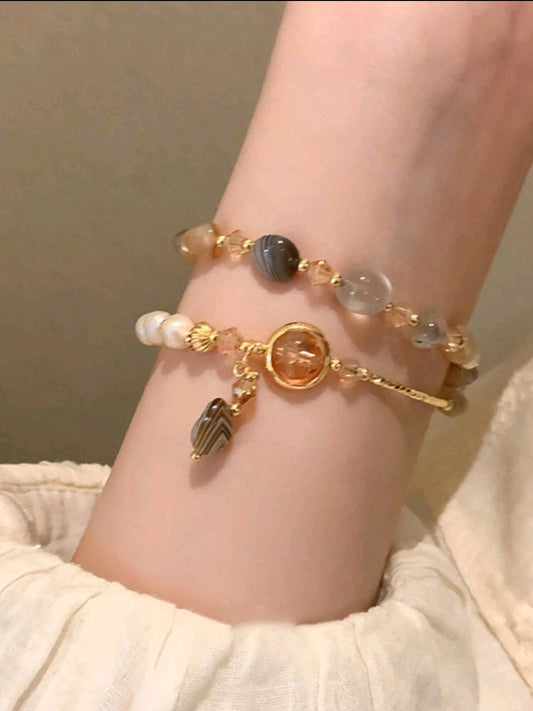 Pulsera doble capa con piedras