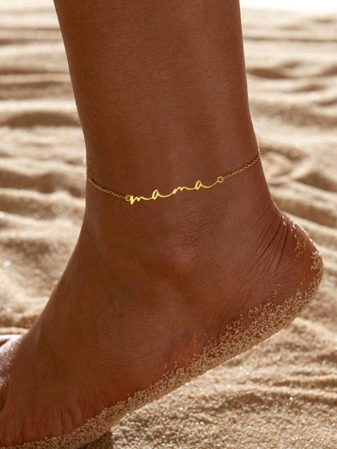 Pulsera ajustable dorada con diseño de mamá